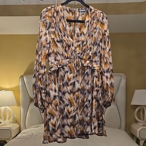 Steve Madden Multicolor Long Sleeve Dress Flattering Style